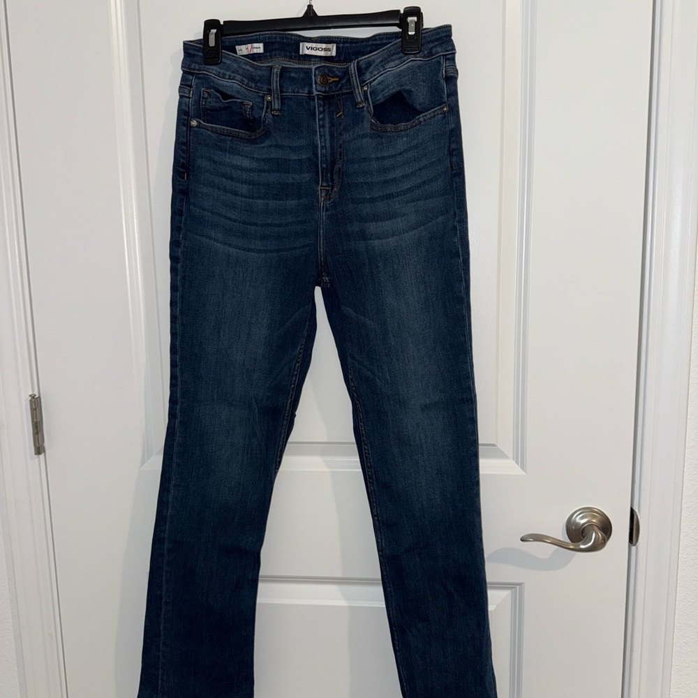 Vigoss Blue Straight Leg Jeans Classic Dark Wash
